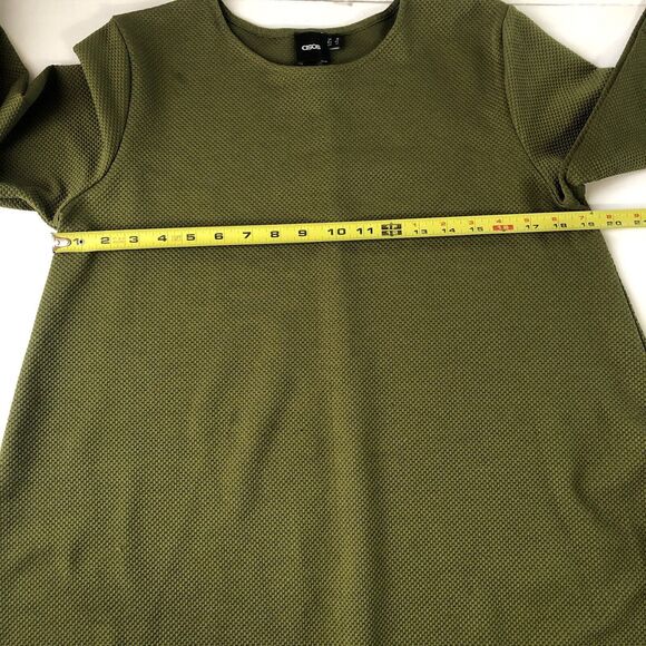 ASOS Women’s Textured 3/4 Sleeve Green Dress Size 12 - Picture 4 of 16